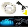 Balabaxer Filo Elettroluminicente al Neon, Strisce Luminose LED per Interno Auto Blu Ghiaccio, 5M Filo Neon USB 5V con Protezione Fusibile per Decorazione Interna Auto con Bordo da Cucire da 6mm…