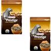 Versele-Laga Prestige Loro-Parque African Parrot Mix | Confezione Doppia | 2 x 1 kg | Miscela di semi per pappagalli africani | Con granuli estrusi VAM | Vitamine & minerali