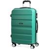 ITACA - Valigia Da Stiva Rigida - Trolley Grande Con Ruote, Valigia 23kg Per Viaggi, Trolley Da Stiva Resistente. Lucchetto a Combinazione, Acquamarina