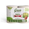 Grazie Natural, Asciugatutto 24 Rotoli, Bobina di Carta Assorbente Realizzata con Carta 100% Riciclata Fiberpack, Certificata Ecolabel e FSC Recycled, Made in Italy