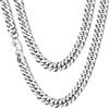 ChainsHouse Collana da uomo in acciaio inossidabile Miami da 10 mm, robuste catene a maglie cubane da 24 pollici