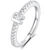 INFUSEU Anello Con Iniziale, Argento 925 Anelli Donna Regolabili A-Z Lettera R Captiale Impilabili Personalizzato Nome Gioielli Regalo Di Mamma Donna