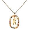P D PAOLA PDPAOLA - Collana con lettera K, in argento Sterling 925, placcato oro 18 carati, gioiello da donna