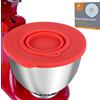 PQPO Copri ciotola in silicone compatibile con ciotola per robot da cucina Kitchen Aid da 4,5-5 litri con testa inclinabile, con ciotola piccola pieghevole (rosso)