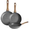 Pradel Excellence 52003M 3-delige pannenset in steen-look met diameter