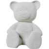 DRW Figura di Un Orso Seduto in Ceramica in Grigio Sabbia 23x20x20 cm