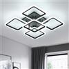 Comely Plafoniera LED Soffitto, 5 Quadrata Lampada da Soffitto 61W 7000LM, 60cm Lampadario da Soffitto Nero per Camera da Letto, Soggiorno, Cucina, Studio, Bianco Freddo 6500K