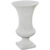 DRW Vaso da pavimento con piede in ceramica in grigio sabbia 42x24x24x24 cm