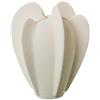 DRW Vaso da pavimento rotondo con pinne in ceramica in beige sabbia 40x27x27 cm