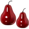 DRW Set di 2 figure di poche pere in ceramica in rosso lucido 34x23x23 cm