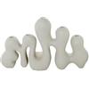 DRW Portacandele da tavolo per 5 candele in resina bianca 45x25x14 cm