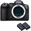 Canon EOS R6 Mark II| Fotocamera Mirrorless Full Frame Solo Corpo Nero + 2 Batterie (Kit Batteria Aggiuntiva) | 24.2MP, 4K, Dual Pixel AF II, Wi-Fi & Bluetooth | Fotocamera Canon per Bassa Luminosità