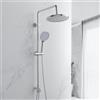 MORADO Colonna Doccia senza Miscelatore Termostatico in Acciaio INOX 304 Cromato,Set asta saliscendi con soffione e soffione doccia di forma rotonda,Altezza 95cm,Cromato