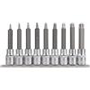 CPROSP 9 Pcs Set Bussole Torx 1/2'' (12,5mm), Set Chiavi Torx Lunghezza 100 mm con Guida a Innesto, Acciaio CV, T20, T25, T27, T30, T40, T45, T50, T55, T60