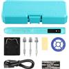 Shengxi Kit Saldatore a Batteria Stagnatore Elettrico Ricaricabile Usb con LCD Temperatura Regolabile 330℃-450℃ 3 Punte Filo e Pasta per Saldatura (Blu)
