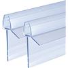 KOOBON Guarnizione per porta della doccia, 2x60 cm, guarnizione di ricambio con labbro in gomma allungato, per cabine doccia, vasca da bagno, 6 mm di spessore, listello doccia con deflettore d'acqua #A366