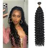 TOOPBIUTI Deep Wave Bulk Hair for Braiding 18 Inch Natural Curly Hair for Boho Braids No Weft Wet and Wavy Braiding Hair Extensions for women (1B#, 18inch-1pc)