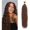 TOOPBIUTI Deep Wave Bulk Hair for Braiding 22 Inch Natural Curly Hair for Boho Braids No Weft Wet and Wavy Braiding Hair Extensions for women (30#, 22inch-1pc)