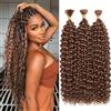 TOOPBIUTI Deep Wave Bulk Hair for Braiding 18 Inch Natural Curly Hair for Boho Braids No Weft Wet and Wavy Braiding Hair Extensions for women (30#, 18inch-3pc)