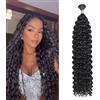TOOPBIUTI Deep Wave Bulk Hair for Braiding 22 Inch Natural Curly Hair for Boho Braids No Weft Wet and Wavy Braiding Hair Extensions for women (1B#, 22inch-1pc)