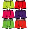 COSHAL 6 boxer da uomo fantastici neon, multicolore, senza cuciture, elasticizzati, con cintura morbida, da indossare tutti i giorni, per lo sport, confezione multipla, C: ( A+b sei colori), M