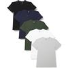 Lower East Maglietta con scollo a V, Uomo, Nero/verde/blu navy/rosso/grigio mélange/bianco (confezione da 10), 2XL