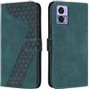OKZone Cover per Motorola Moto Edge 30 Neo/Edge 30 Lite, Custodia in PU Pelle per Moto Edge 30 Neo, Custodia a Libro Folio Portafoglio con Magnetica e Slot per Carte Wallet Case Flip Cover (Verde)