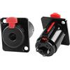 XMSJSIY Connettore adattatore jack audio stereo da 6,35 mm TS/TRS femmina da 6,35 mm, montaggio a pannello con stile di bloccaggio serie D, dimensioni per microfono, altoparlante, amplificatore,