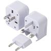 Begoon Adattatore da viaggio - Adattatore universale per presa di corrente internazionale - Punte 3 in 1-220 V (bianco)