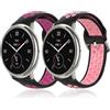 DHWGang 2 Cinturini Sportivi in Silicone Compatibili con Amazfit Active2/Active/GTS4/GTS3/GTS2/GTS Cinturino di Ricambio Della Serie 20mm, Design a Due Colori con Fori Traspiranti, Fibbia in Metallo