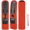 CTRLBETTER Custodia Telecomando in Silicone Compatibile Con LG AN-MR21GA AN-MR21GC MR22GA MR22GN MR23GA MR24GA TV Magia Telecomando Copertura Protettiva Antiurto Con un Cordino(Rosso)