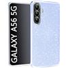 N NEWTOP 3in1 Cover Compatibile con Samsung Galaxy A56 5G, Custodia Case GLITTER Brillantini Paper Interno Bling TPU + PC Flessibile Morbida Case Posteriore Lucida Protezione Fotocamera (Azzurro)