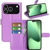 Fertuo Cover per iPhone 17 Pro, Custodia Portafoglio Cover a Libro in Pelle Flip Case con Silicone Bumper, Fibbia Magnetica, Porta Carte, Kickstand, per iPhone 17 Pro, Viola