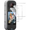 QULLOO Pellicola Protettiva per Insta360 X4 Air, 3 Pezzi HD Vetro Temperato Durezza 9H Anti-graffio Schermo Protezione