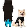 Suitical Recovery Suit Cane, XXXS, Nero | Sostituire E-Collar & Cone - Spay, Neuter, Ferite, Prevenire Leccare - Collo a coda 22,1-35,1 cm, petto 33-40,6 cm - Peso 1,8