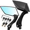 Katur - Specchietti retrovisori laterali stile allungato, color carbonio, per personalizzare la moto, adatti per Honda / Yamaha / SUZUKI / Kawasaki, 1 coppia