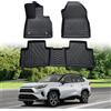 ECOZEN Tappetini Abitacolo Toyota RAV4 Benzina/XA50/Hybrid HEV 2019-2025 Tappetini in TPE antiscivolo impermeabile battitacco in gomma rinforzato, bottoni di fissaggio, tutte le stagioni, bordo alto