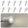 HHTUN Mini faretto LED 902 30°, DC12V 1W, 80Ra, 75lm, dimensioni ridotte, installazione integrata, adatto per l'illuminazione di mobili come cantinette per vino, scarpiere, ecc.(3000K,White,9Pack)