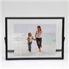 LEEMASING Cornice portafoto galleggiante, in metallo e vetro, da tavolo, per San Valentino, matrimonio, casa o ufficio, adatta per foto da 15 x 10 cm (nero, 15 x 10 cm)