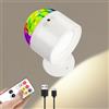 Zeadio Lampada da Parete LED RGB Decorativa con Luce Ambiente a Cambiamento di Colore, Applique che Creano un'Atmosfera Dinamica per Casa, Camera da Letto, Feste, Bar e KTV (Bianco, Confezione da 1)