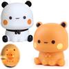 Dhqkqg Luce Notturna per Bambini, 2 Pezzi Bubu Dudu Luce Notturna Bambini, Panda Lampada, 3 Modalità di Luci, Controllo Touch e Ricarica USB, per Bambino e Neonati Deco Cameretta