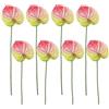 Corkwaw 8 pezzi di fiori artificiali Anthurium da 23-5/8 pollici, fiori finti touch reale per centrotavola, composizione floreale e decorazione per matrimoni e festival (rosa verde)
