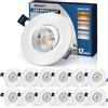 QOJUX Faretti LED da Incasso, 5W 500LM Ruotabile Luci Ultrasottili da Soffitto 3000K 4000K 6500K, IP44 Faretti LED da Incasso per Cartongesso Ø64-80mm AC 220-240V, Set di 12