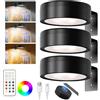 Acxilexy 3PCS Luce per Quadro Senza Fili, 13 RGB Luci LED Magnetiche Wireless Ricaricabili per Cornici Artistiche con Telecomando, Dimmerabili e Timer, Lampada da Parete a Batteria per Pittura Artistica