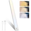 libtit Luce sottopensile LED 30CM, Illuminazione armadio dimmerabile con sensore movimento, 3 temperature colore 3000K-4000K-6500K, Striscia luminosa ricaricabile USB per armadio,scala,corridoio - 1 pezzo