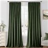 MIULEE Tende Velluto con Fettuccia Arricciatenda 2 Pezzi Altezza 225 CM, Morbidissime e Belle Tenda Velluto per Camera da Letto Soggiorno, Tende Velluto Verde Matcha Interni Finestra Oscurante Termica