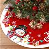 Shyllin Rosso Gonna Albero di Natale, 120 cm Copri Piede Albero Natalizio, Rotonda Tappeto Alberos Natalizio, Rosso Base Alberi Natalizie, Copertura per Alberi Natalizie (Pupazzo 3)