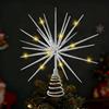 TZQFROCE Puntale per albero di Natale con 20 LED, puntale a forma di stella con ornamento natalizio, puntale a stella per albero di Natale per decorazione interna (Argento)