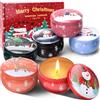 Qizeion Candele Natalizie Profumate, 6 Candele per aromaterapia, set regalo per donne, candele profumate per la casa, candele profumate per Natale, compleanno, Ringraziamento, festa della mamma