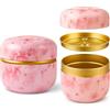 Goodwei Scatola da tè giapponese Chazutsu 250 ml - Ermetica con coperchio interno - Barattolo matcha rotondo in metallo - Design senza giunture - Facile da pulire - Per tè, spezie e erbe (rosa)